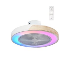 CristalRecord Deckenventilator Corpi Ø 50 cm RGB Holz weiß
