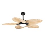 CristalRecord Deckenventilator Palm Ø 132 cm Stoff schwarz