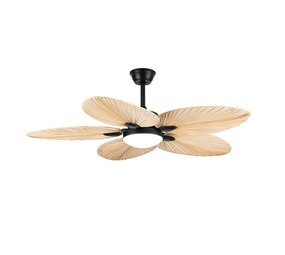 CristalRecord Deckenventilator Palm Ø 132 cm Stoff schwarz CristalRecord Deckenventilator Palm Ø 132 cm Stoff schwarz