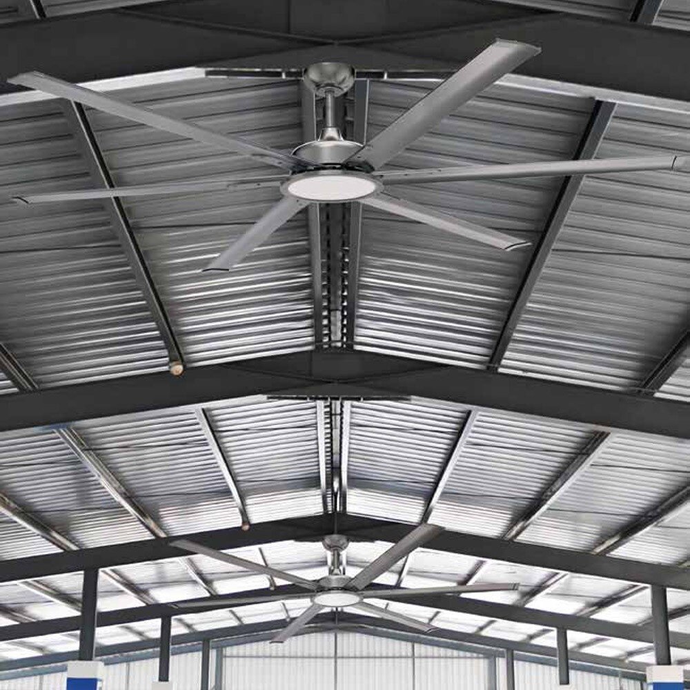 CristalRecord Deckenventilator BigBen Ø 180 cm XXL Chrom matt