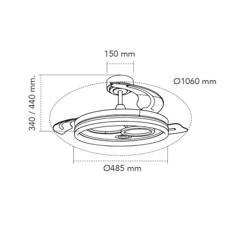 CristalRecord Deckenventilator Naira Ø 106 cm weiß