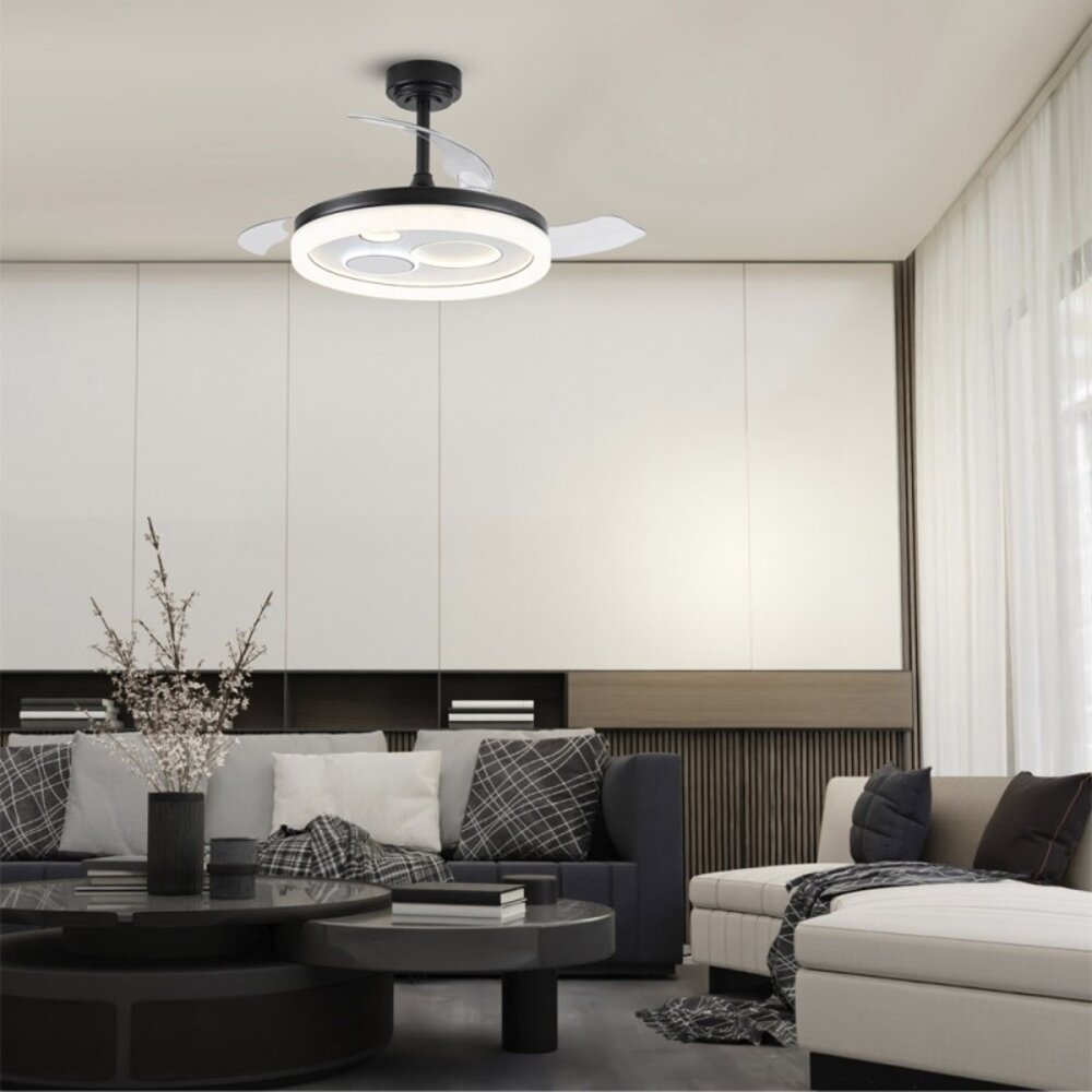 CristalRecord Deckenventilator Naira Ø 106 cm schwarz