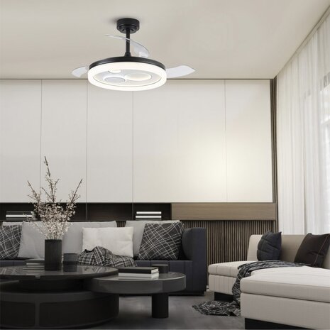 CristalRecord Deckenventilator Naira Ø 106 cm schwarz