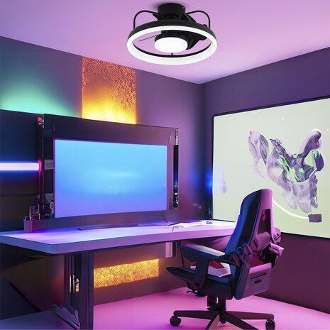 CristalRecord Deckenventilator Strike Ø 49 cm schwarz