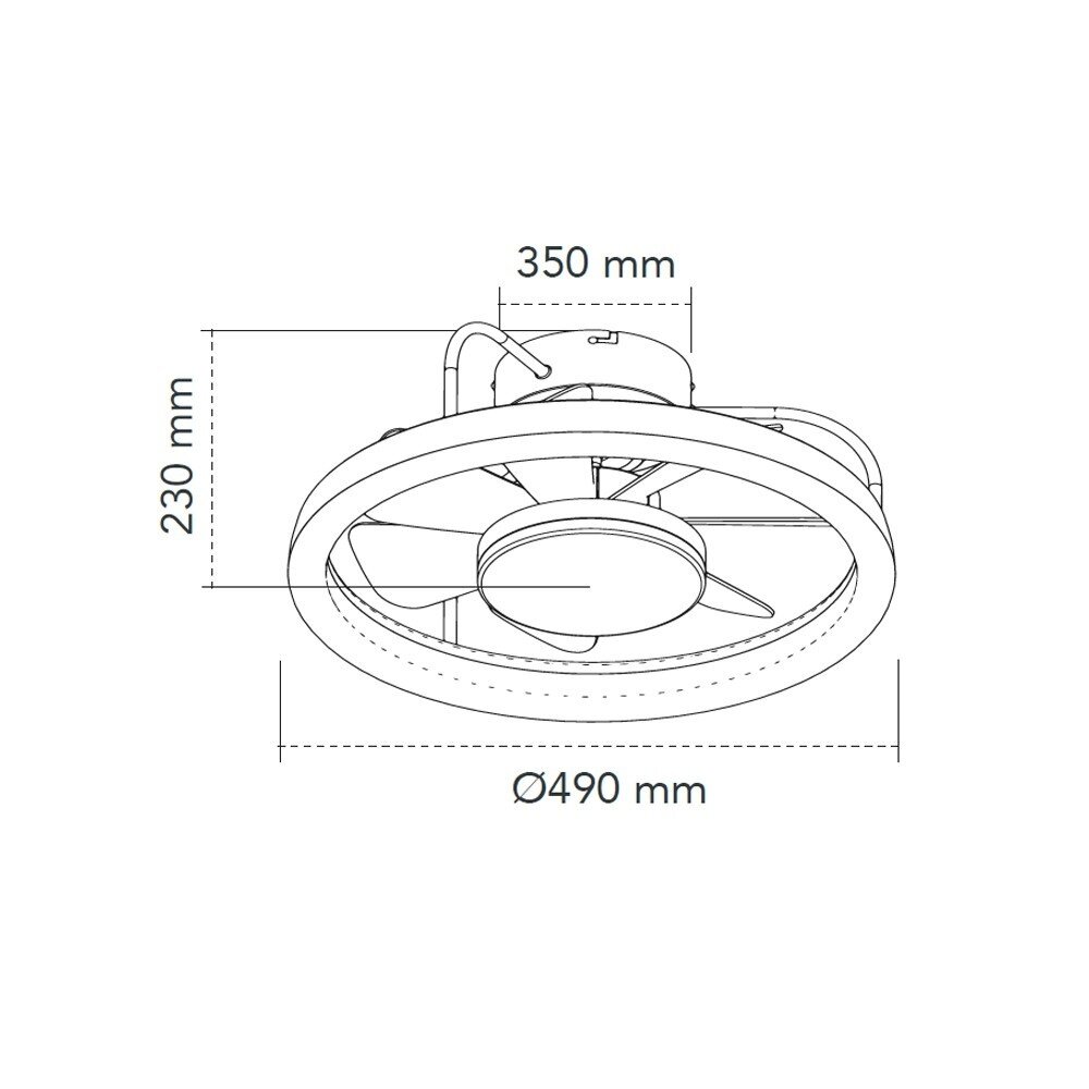 CristalRecord Deckenventilator Strike Ø 49 cm schwarz