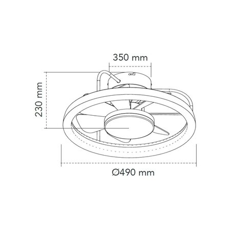 CristalRecord Deckenventilator Strike Ø 49 cm schwarz