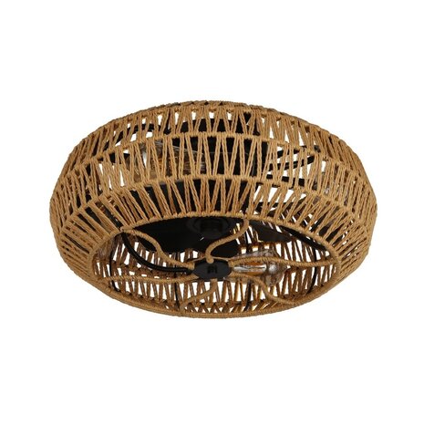 CristalRecord Deckenventilator Greip Ø 49 cm Seil beige schwarz CristalRecord Deckenventilator Greip Ø 49 cm Seil beige schwarz