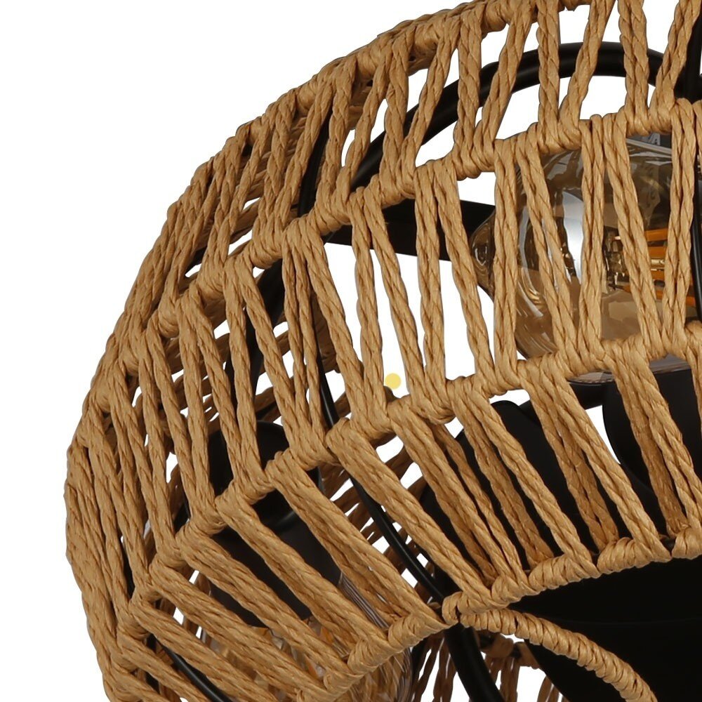 CristalRecord Deckenventilator Greip Ø 49 cm Seil beige schwarz CristalRecord Deckenventilator Greip Ø 49 cm Seil beige schwarz