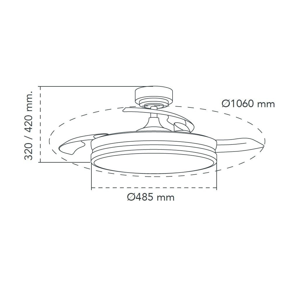 CristalRecord Deckenventilator Moss Ø 106 cm Chrom matt CristalRecord Deckenventilator Moss Ø 106 cm Chrom matt