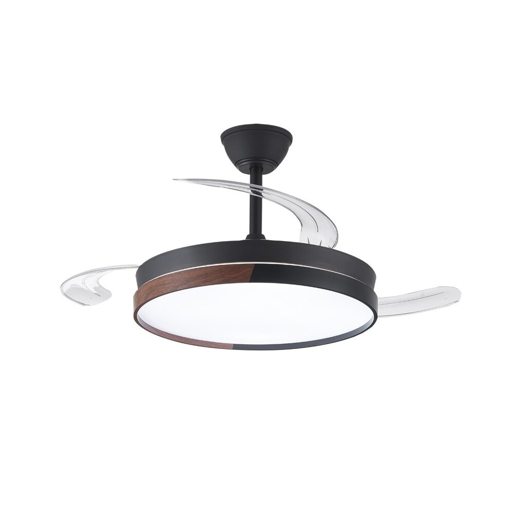 CristalRecord Deckenventilator Ecoro Ø 106 cm Holz schwarz