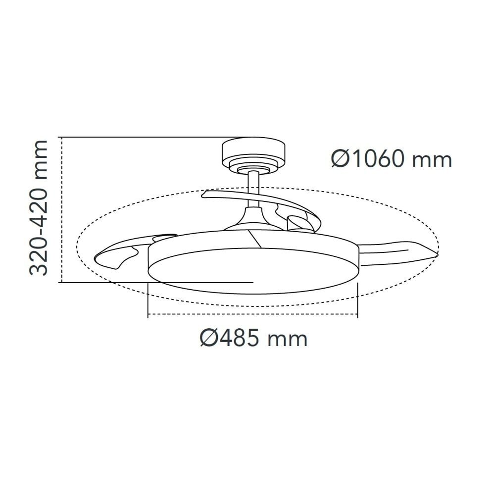 CristalRecord Deckenventilator Ecoro Ø 106 cm Holz schwarz