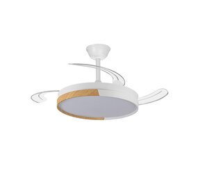 CristalRecord Deckenventilator Ecoro Ø 106 cm Holz weiß