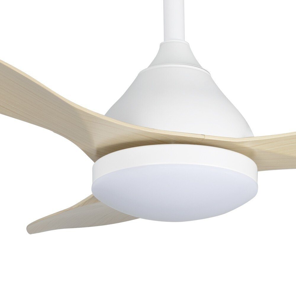 CristalRecord Deckenventilator Set Ø 120 cm Holz weiß