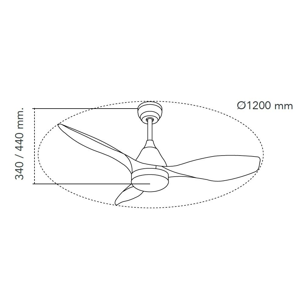 CristalRecord Deckenventilator Set Ø 120 cm Holz weiß
