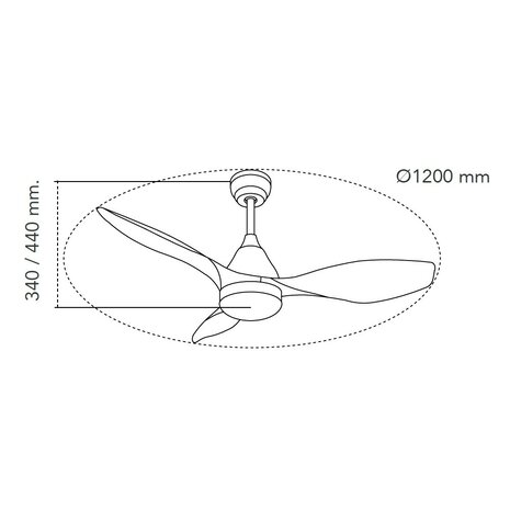 CristalRecord Deckenventilator Set Ø 120 cm Holz weiß