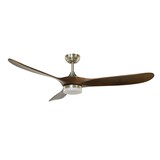 CristalRecord Deckenventilator Yenbig Ø 152 cm aus dunklem Holz Chrom matt