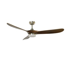 CristalRecord Deckenventilator Yenbig Ø 152 cm aus dunklem Holz Chrom matt