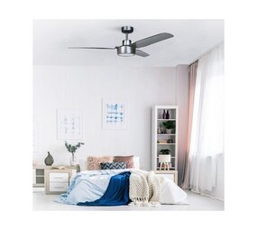 CristalRecord Deckenventilator Cimio Ø 122 cm Chrom matt CristalRecord Deckenventilator Cimio Ø 122 cm Chrom matt