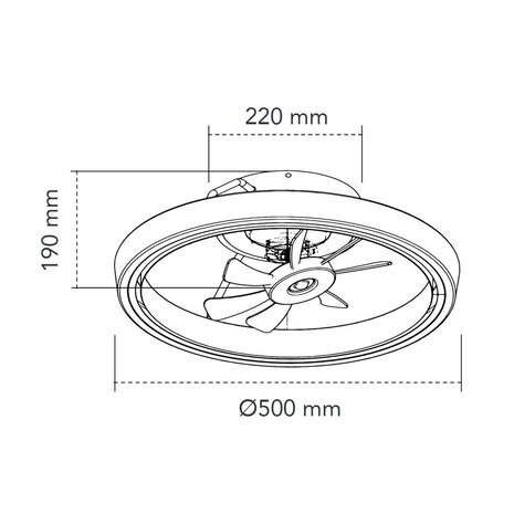 CristalRecord Deckenventilator Dinirot Ø 50 cm schwarz CristalRecord Deckenventilator Dinirot Ø 50 cm schwarz
