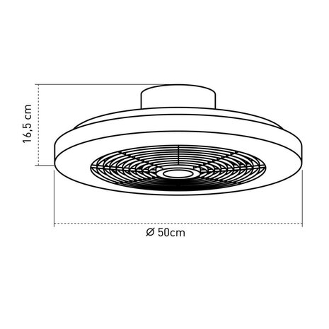 CristalRecord Deckenventilator Moli WIFI Ø 50 cm RGB weiß