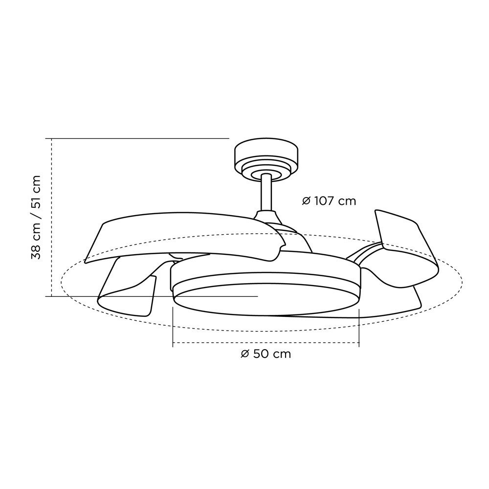 CristalRecord Deckenventilator Batan WIFI Ø 107 cm weiß