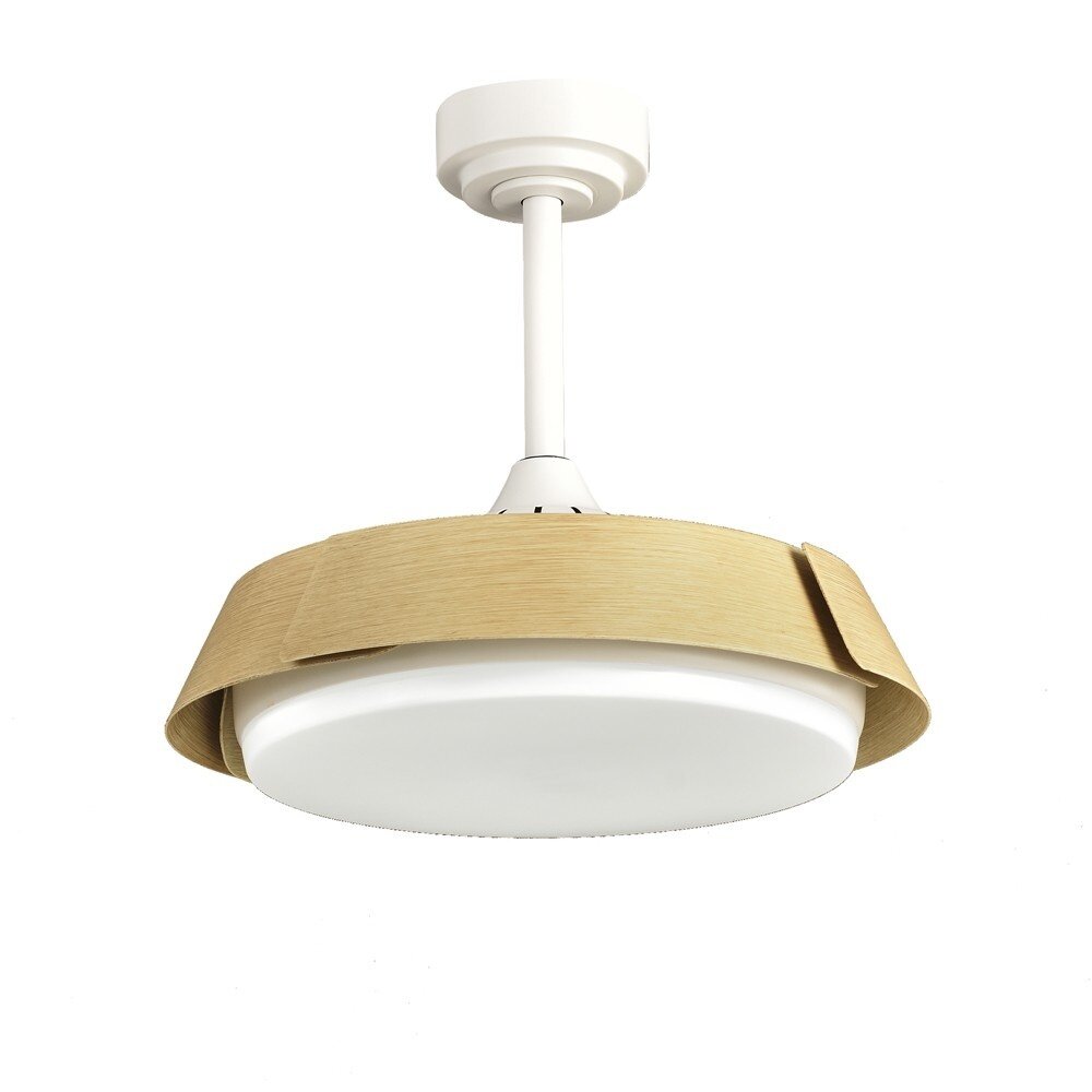 CristalRecord Deckenventilator Batan WIFI Ø 107 cm Holz weiß