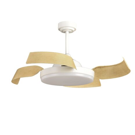 CristalRecord Deckenventilator Batan WIFI Ø 107 cm Holz weiß