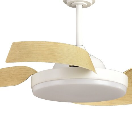 CristalRecord Deckenventilator Batan WIFI Ø 107 cm Holz weiß