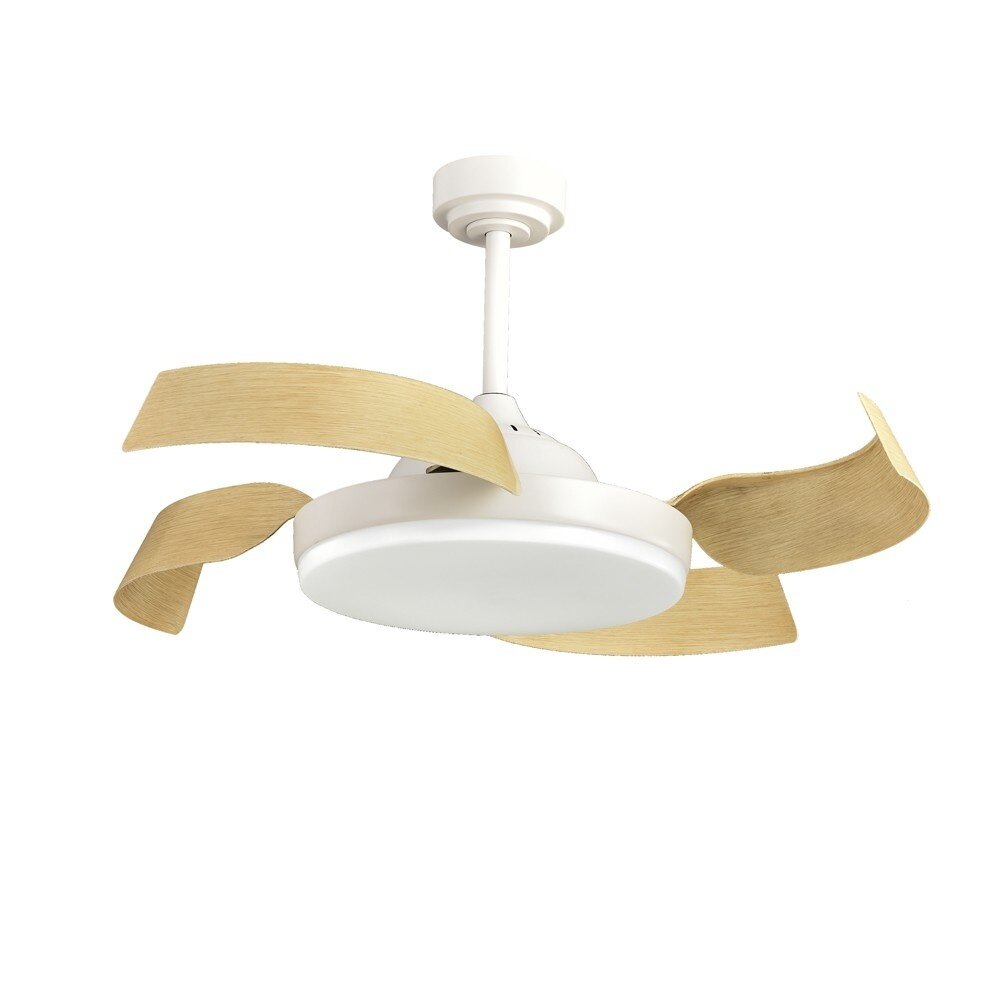 CristalRecord Deckenventilator Batan WIFI Ø 107 cm Holz weiß