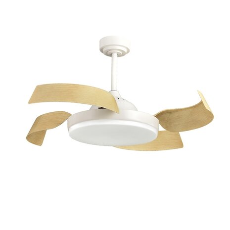 CristalRecord Deckenventilator Batan WIFI Ø 107 cm Holz weiß