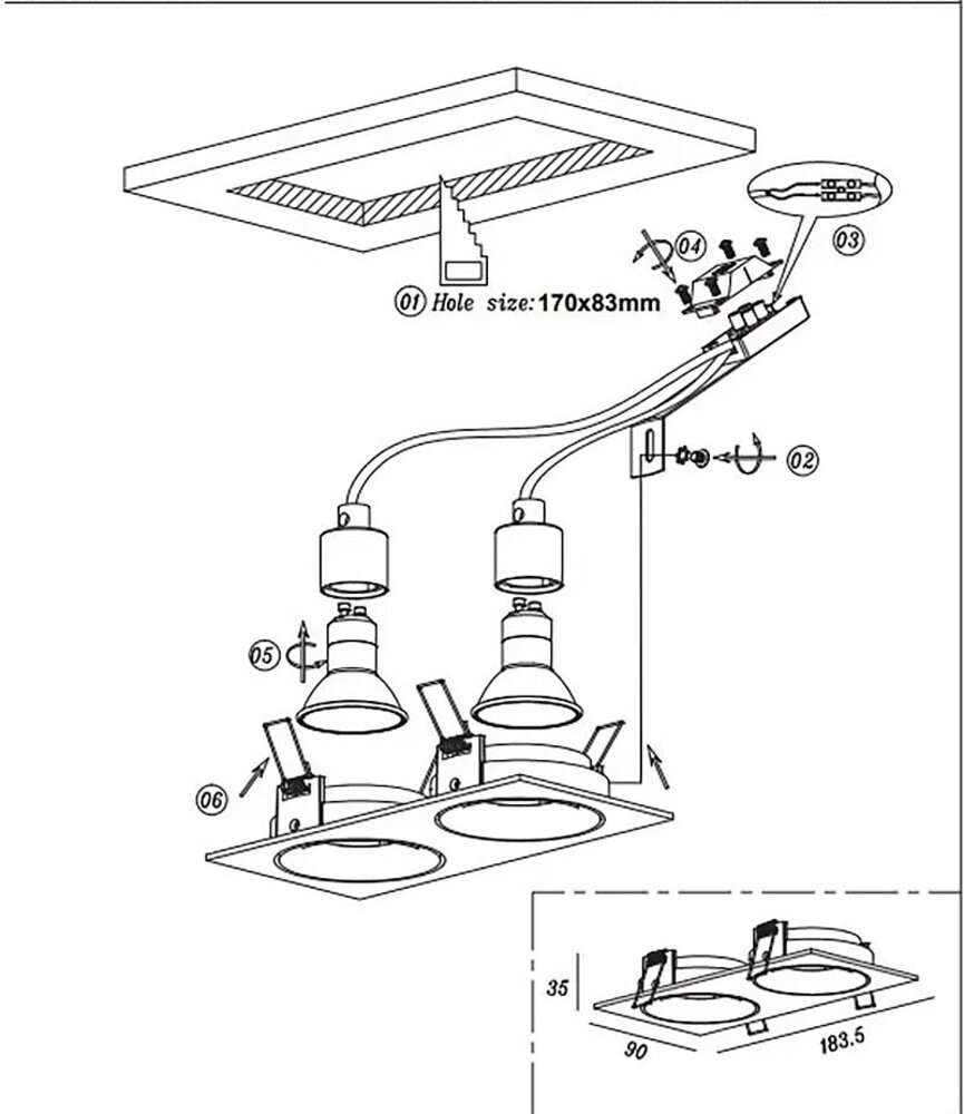 Artdelight Einbaustrahler Alice 2 Licht rechteckig GU10 weiß Artdelight Einbaustrahler Alice 2 Licht rechteckig GU10 weiß