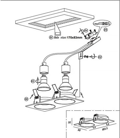 Artdelight Einbaustrahler Alice 2 Licht rechteckig GU10 weiß Artdelight Einbaustrahler Alice 2 Licht rechteckig GU10 weiß