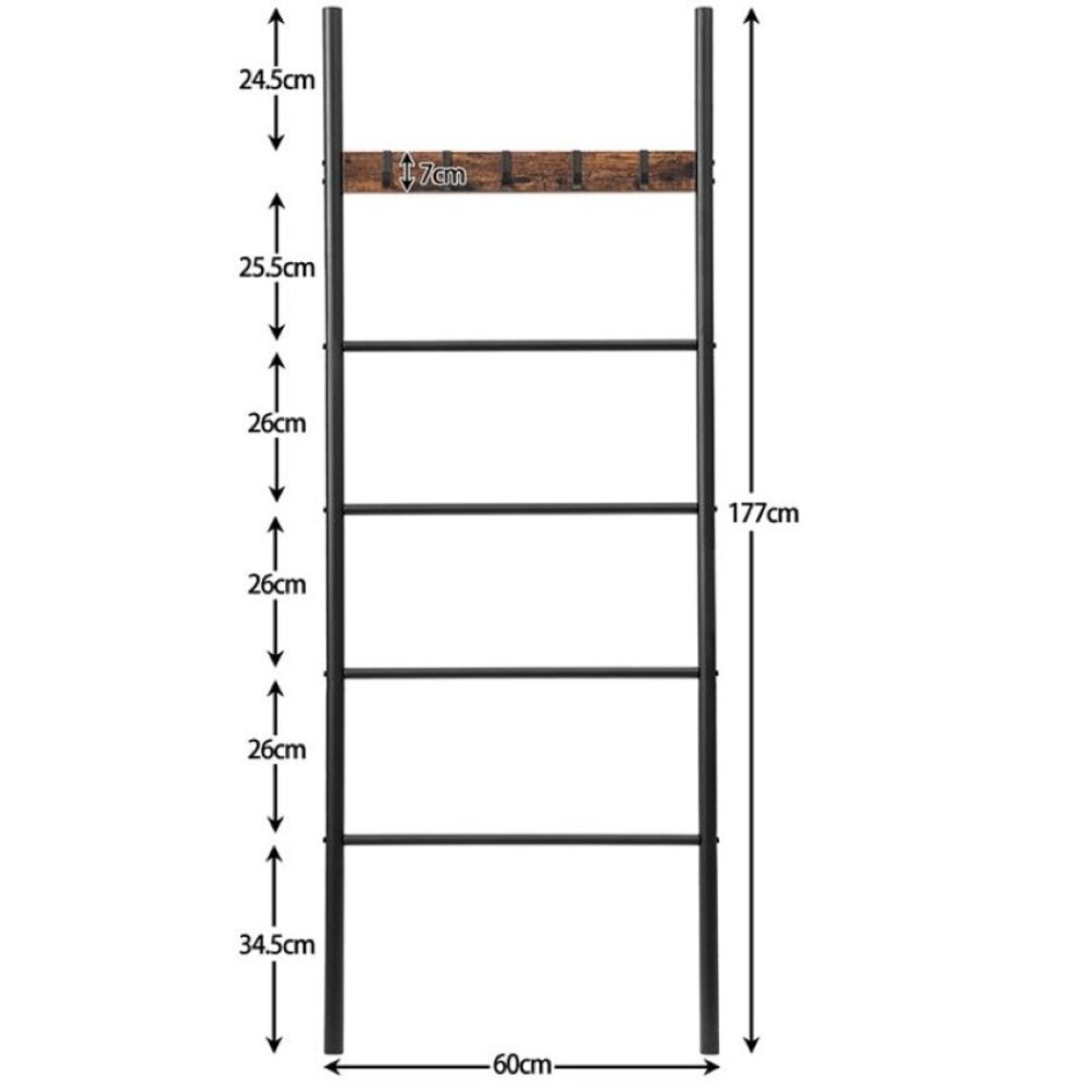 Ylumen Dekorative Leiter Jean H 177 cm braun schwarz Ylumen Dekorative Leiter Jean H 177 cm braun schwarz