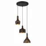 Freelight Hängeleuchte Fueco 3 Licht Ø 35 cm braun schwarz Freelight Hängeleuchte Fueco 3 Licht Ø 35 cm braun schwarz