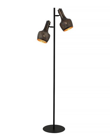 Freelight Stehleuchte Fueco 2 Licht H 160 cm braun schwarz