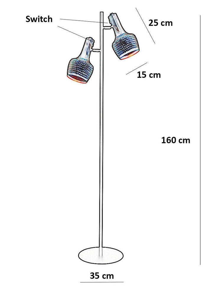 Freelight Stehleuchte Fueco 2 Licht H 160 cm braun schwarz