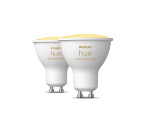 Philips HUE Leuchtmittel GU10 400 Lumen Weißes Ambiente 2er Pack Philips HUE Leuchtmittel GU10 400 Lumen Weißes Ambiente 2er Pack