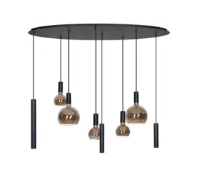 Ztahl Hängeleuchte Riva 8 Licht oval L 140 cm schwarz Ztahl Hängeleuchte Riva 8 Licht oval L 140 cm schwarz