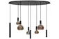 Hängeleuchte Riva 8 Licht oval L 140 cm schwarz Hängeleuchte Riva 8 Licht oval L 140 cm schwarz