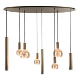 Ztahl Hängeleuchte Riva 8-fach oval L 140 cm platin Ztahl Hängeleuchte Riva 8-fach oval L 140 cm platin