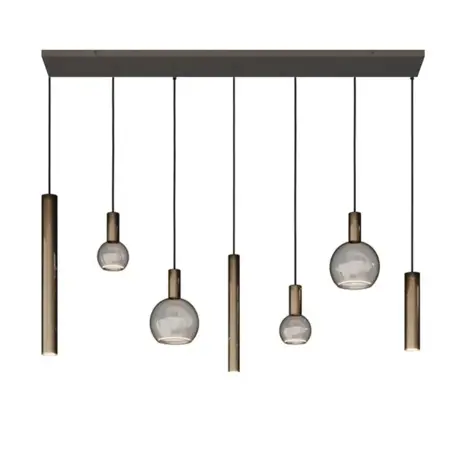 Ztahl Hängeleuchte Riva 7-light rechteckig 145 cm platin Ztahl Hängeleuchte Riva 7-light rechteckig 145 cm platin