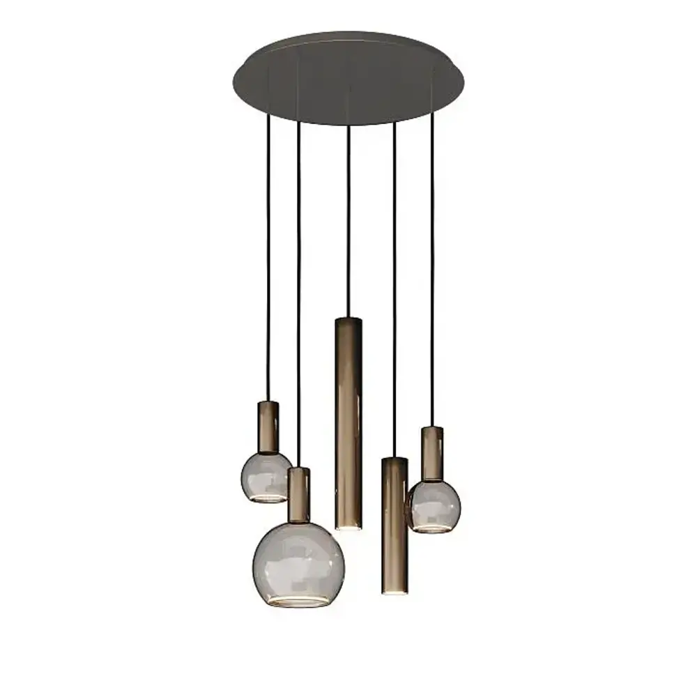 Ztahl Hängeleuchte Riva 5 Licht Ø 50 cm Platin Ztahl Hängeleuchte Riva 5 Licht Ø 50 cm Platin