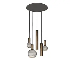 Ztahl Hängeleuchte Riva 5 Licht Ø 50 cm Platin Ztahl Hängeleuchte Riva 5 Licht Ø 50 cm Platin