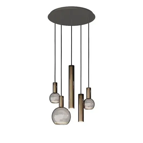 Ztahl Hängeleuchte Riva 5 Licht Ø 50 cm Platin Ztahl Hängeleuchte Riva 5 Licht Ø 50 cm Platin