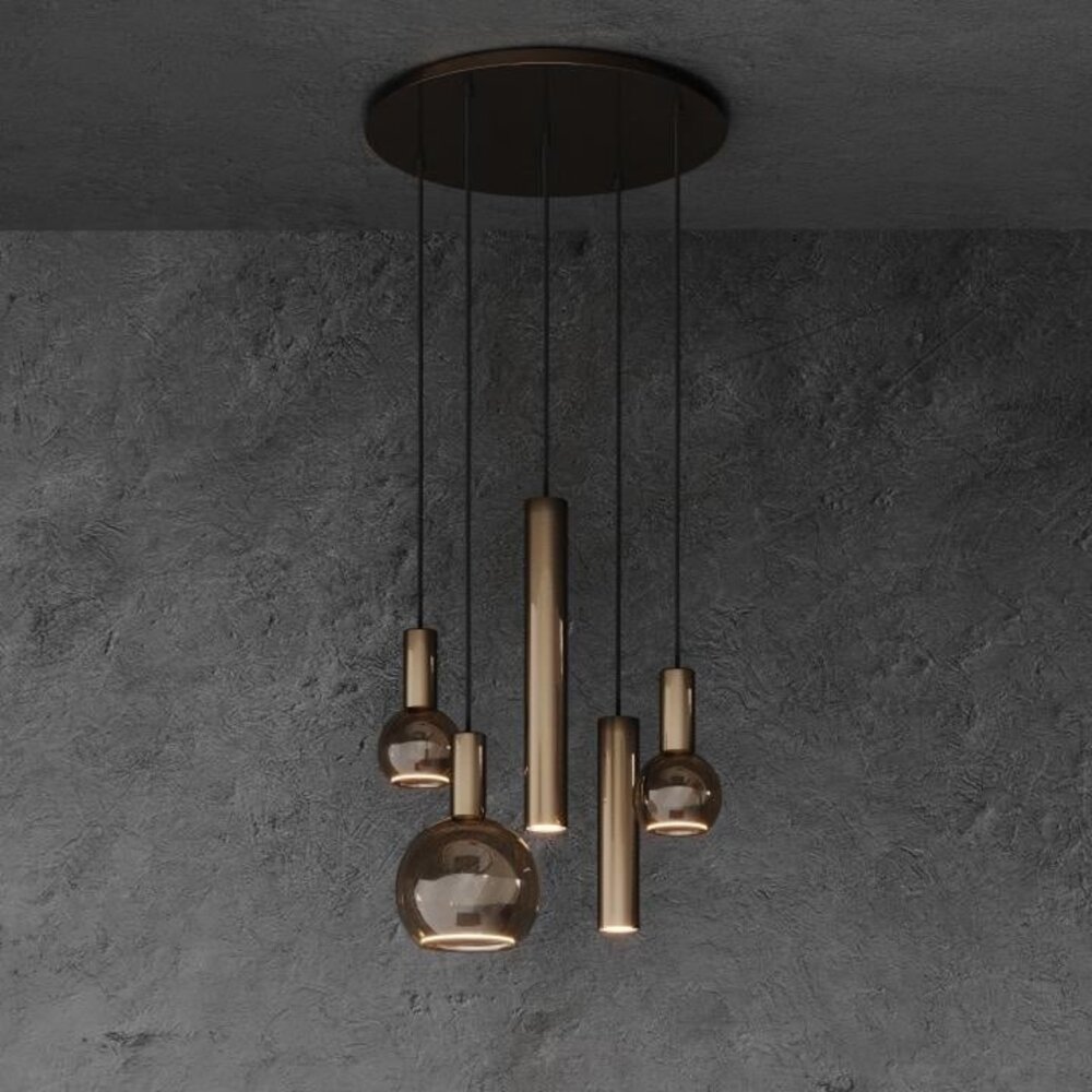 Ztahl Hängeleuchte Riva 5 Licht Ø 50 cm Platin Ztahl Hängeleuchte Riva 5 Licht Ø 50 cm Platin