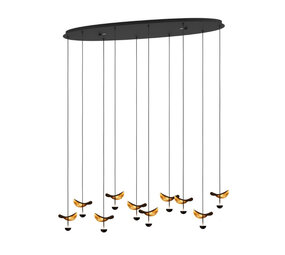 Eglo Hängeleuchte Dracera 10 Licht oval L 112 cm schwarz Eglo Hängeleuchte Dracera 10 Licht oval L 112 cm schwarz