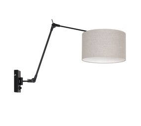 Steinhauer Wandleuchte prestige chic 8119 schwarzer schirm graues leinen Steinhauer Wandleuchte prestige chic 8119 schwarzer schirm graues leinen