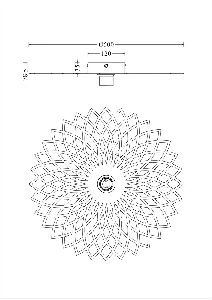 Ylumen Deckenleuchte Ombra Ø 50 cm schwarz