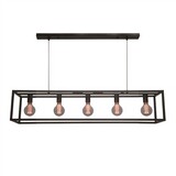 Freelight Hängeleuchte Esteso 5 Lichter L 120 cm B 25 cm schwarz Freelight Hängeleuchte Esteso 5 Lichter L 120 cm B 25 cm schwarz