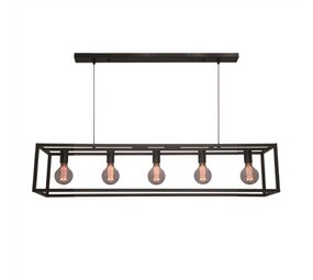 Freelight Hängeleuchte Esteso 5 Lichter L 120 cm B 25 cm schwarz Freelight Hängeleuchte Esteso 5 Lichter L 120 cm B 25 cm schwarz